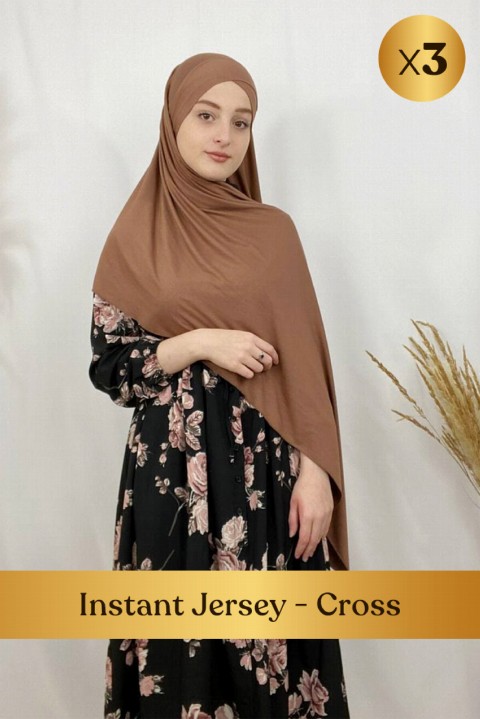 Woman Bonnet & Hijab - Instant Jersey - Cross  - 3 pcs in Box 100352689 - Turkey
