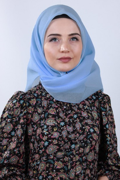 Woman Hijab & Scarf - Princess Scarf Baby Blue 100282837 - Turkey
