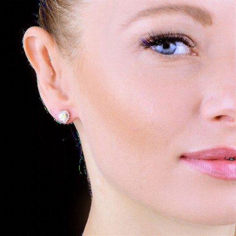 Jewelry & Watches - Heart Motif Zircon Stone Silver Women's Earrings 100349602 - Turkey