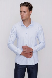 Men's Blue Saldera Slim Fit Slim Fit Straight Long Sleeve Shirt 100350882