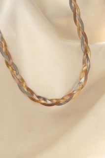 Steel Mixed Color Spiral Necklace 100319695