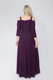 Plus Size Flexible Shoulder Strap Long Glittery Evening Dress 100276129