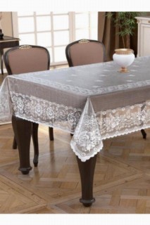 Knitted Panel Pattern Rectangle Table Cloth Delicate Turquoise 100259276