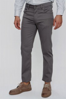 Men's Gray Fuji Cotton 5 Pocket Dynamic Fit Trousers 100350972