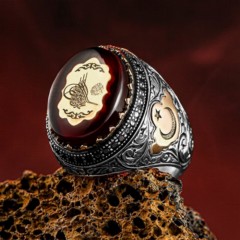 mix - خاتم عثماني من الفضة المطرز على حجر الكهرمان 100346544 - Turkey