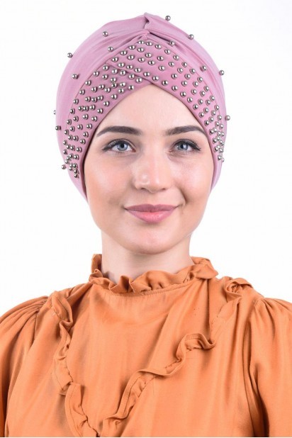 Woman Bonnet & Hijab - قبعة بركة اللؤلؤ الوردة المجففة - Turkey