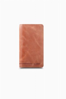 Men - Guard Plus Antique Tan Leather Unisex Wallet with Phone Entry 100345363 - Turkey