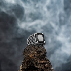Simple 925 Sterling Silver Ring With Black Zircon Stone 100346360