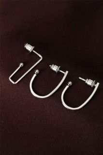 earringsGeometric Pattern Silver Color Metal Multiple Earrings 100319582