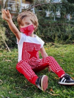Boy Plaid Studios Masked Red Tracksuit Suit 100326720