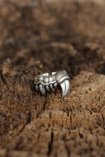Silver Rings 925 - Adjustable Teeth Design Men's Ring 100319122 - Turkey