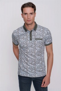 Men's Chalk Green Interlock Trend Dynamic Fit Comfortable Fit Cotton Short Sleeve T-Shirt 100350826