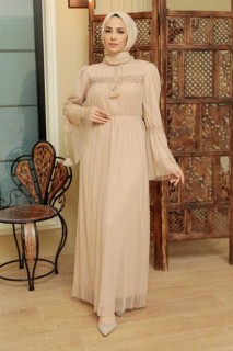 Daily Dress - Beige Hijab Dress 100341572 - Turkey