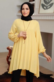 Tunic - Yellow Hijab Tunic 100341008 - Turkey