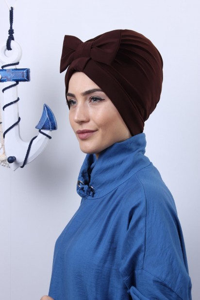 Bow Double-Sided Bonnet Brown 100285286