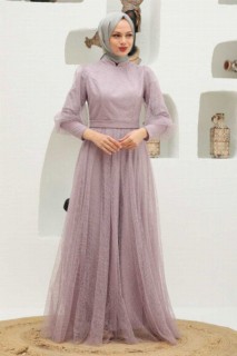 Woman - Lila Hijab Evening Dress 100339344 - Turkey