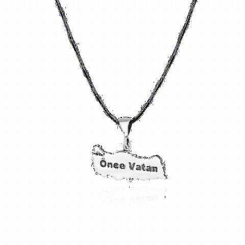 First Vatan Written Turkey Map Silver Necklace 100349471