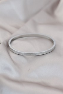 Woman - Steel Silver Color Roman Numeral Cuff Bracelet 100319360 - Turkey
