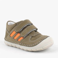 Genuine Leather Khaki First Step Unisex Baby Shoes 100316958