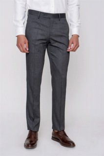 pants - بنطلون رجالي كلاسيكي من الجاكار ذو قصة ضيقة من فينوس رمادي اللون 100351301 - Turkey