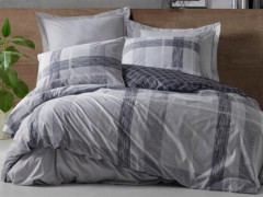 Bedding - طقم غطاء لحاف مزدوج من كوتون بوكس ​​موديل ميراندا رمادي 100330129 - Turkey