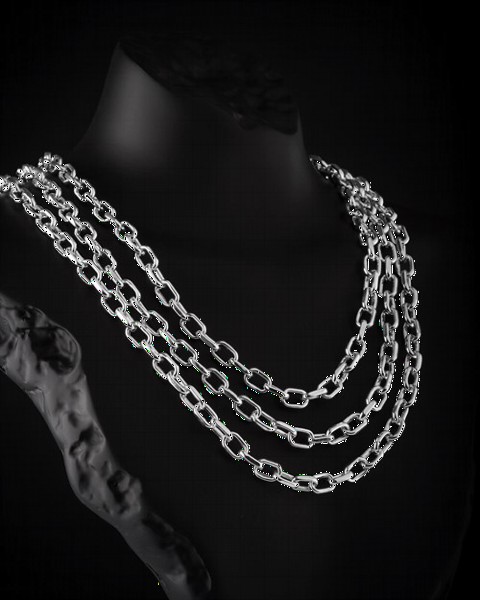 Forse Ringed Silver Chain Necklace 100350109