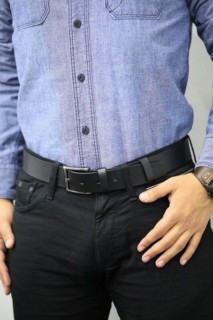 Men - حزام جلد رجالي جارد أسود 4.5 سم 100345947 - Turkey