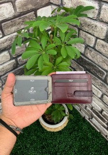 Diga Bordeaux Temi Horizontal Leather Card Holder / Business Card Holder 100345282