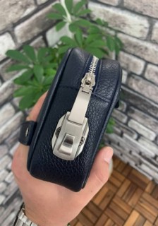 Guard Navy Blue Genuine Leather Password Handbag 100346144