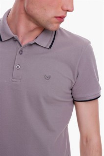 Men's Dark Gray Basic Polo Neck No Pocket Dynamic Fit Comfortable Fit T-Shirt 100351215