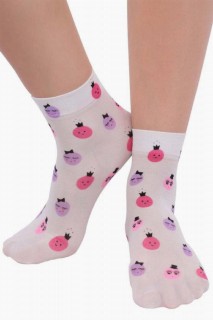 Socks - Chaussettes Blanches Imprimées Personnage Enfant Fille 100327359 - Turkey