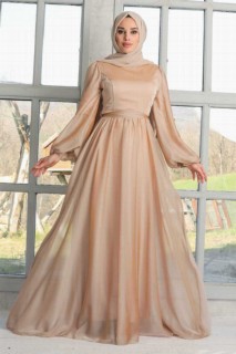 Evening & Party Dresses - Stone Hijab Evening Dress 100336233 - Turkey