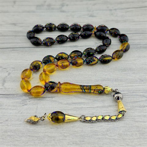 925 Sterling Gold Plated Tasbih Fire Amber Rosary 100350398