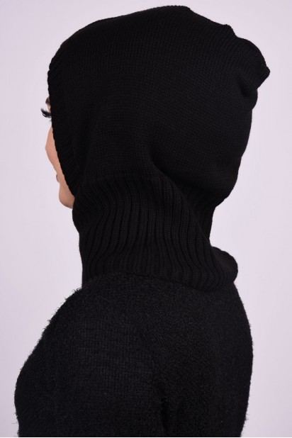 Knitted Wool Beret Black 100284901