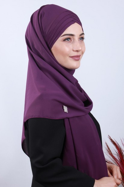 4 Draped Hijab Shawl Purple 100285083