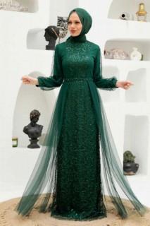 Evening & Party Dresses - فستان سهرة حجاب أخضر 100339803 - Turkey