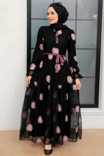 Woman Clothing - Black Hijab Dress 100341485 - Turkey