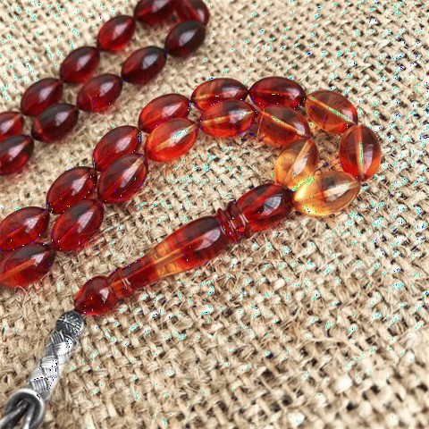 Hareli Master Work Kazaz Tassel Fire Amber Rosary 100348444