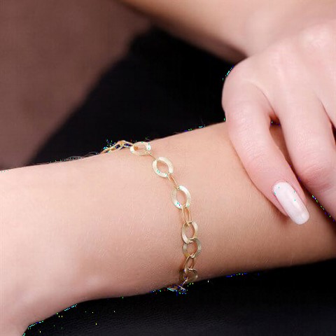 14K Gold Plated Special Design Chain Sterling Silver Bracelet 100346943