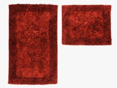Bathroom - Damaks Towel 2 Pcs Tapis de Bain Rouge 100259624 - Turkey