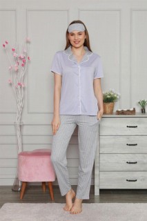 Pajamas - Women's Short Sleeve Front Buttoned Pajamas Set 100325442 - Turkey