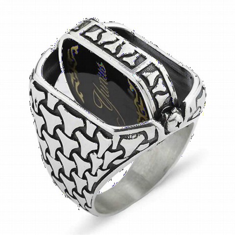 Personalized Double Sided Sterling Silver Men's Ring 100348233