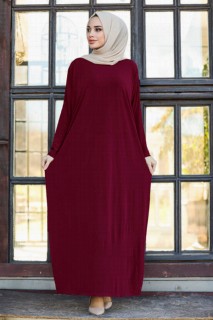 Claret Red Hijab Turkish Abaya 100336237