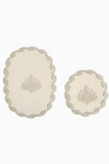 Vilma French Guipure 2 Pcs Bath Mat Set Cream Platinum 100329755
