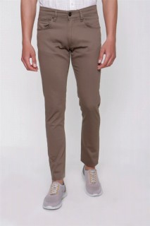 Men - Men's Khaki Cotton 5 Pocket Slim Fit Slim Fit Trousers 100351394 - Turkey