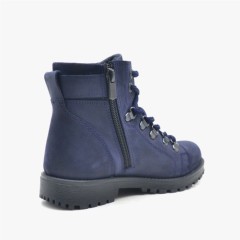 Griffon Children's Zippered Genuine Leather Navy Boots 100278600