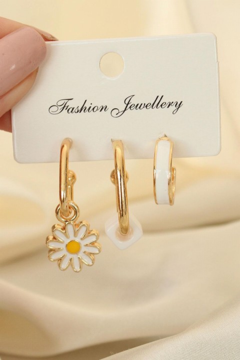 Earrings - Daisy Model Earring Set 100319870 - Turkey