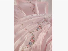 Lace Lara Embroidered Cotton Satin Duvet Cover Set Powder 100259760