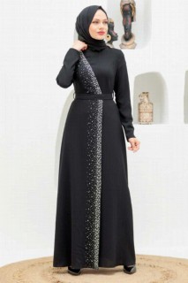 Black Hijab Evening Dress 100339329