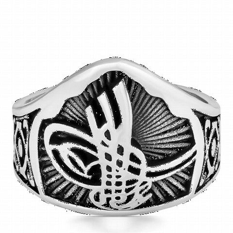 mix - Ottoman Tugra Thumb Ring Silver Men's Ring 100348467 - Turkey
